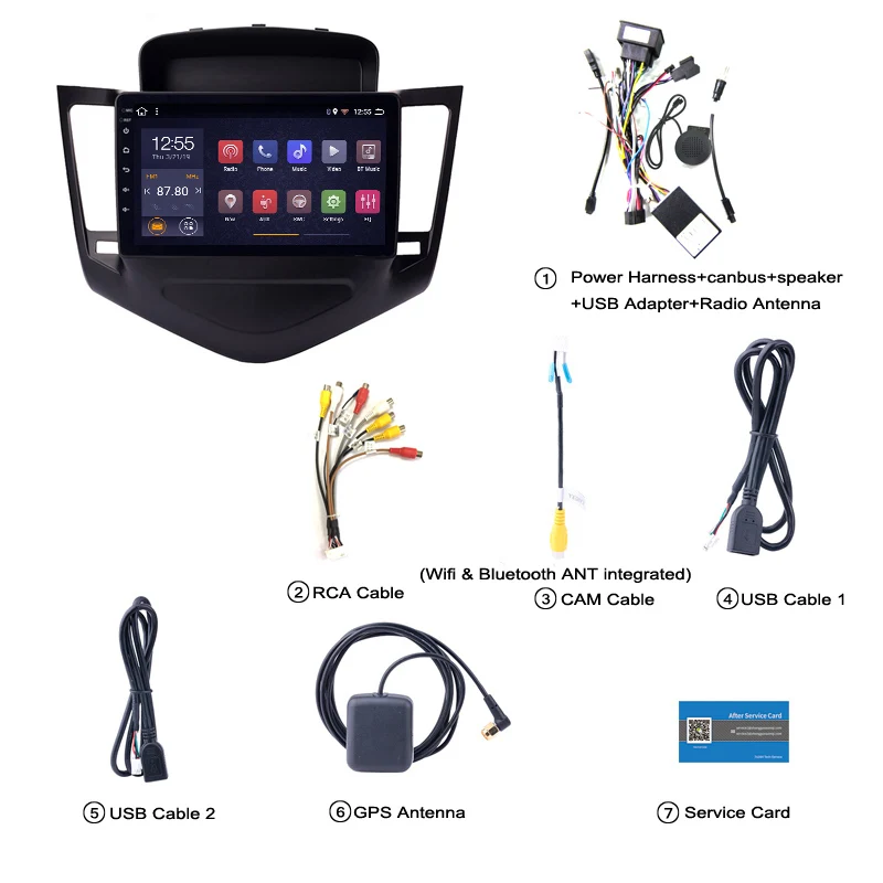 Excellent PX6 4G+64G Android 9.0 Car Audio Player For Chevrolet Cruze 2008 - 2015Car GPS Navigation With IPS 2.5D Screen,Playstore 5