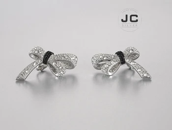 

New Fashion Charms Silver 925 Original Copy Jewelry,SWAN Bow-knot Earring For Women With Logo Gift