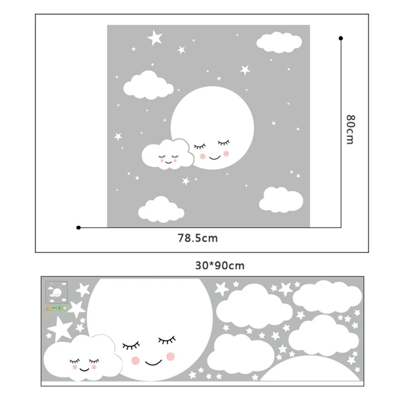 Stars White Cloud Decal Cartoon Wall Stickers For Kids Rooms Home Bedroom Decoration Stickers Baby Mural Wallpaper