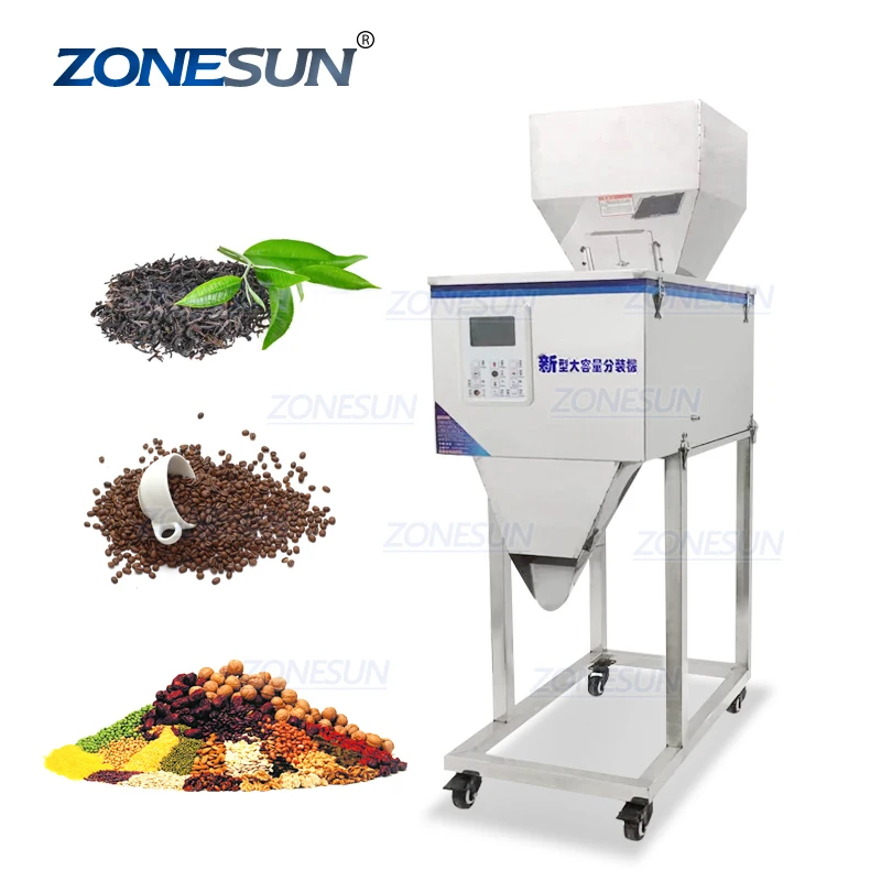 

ZS-3000C Vibration Coffer Bean Tea Bag Sachet Powder Pouch Semi Automatic Racking Weighing Filling Machinery