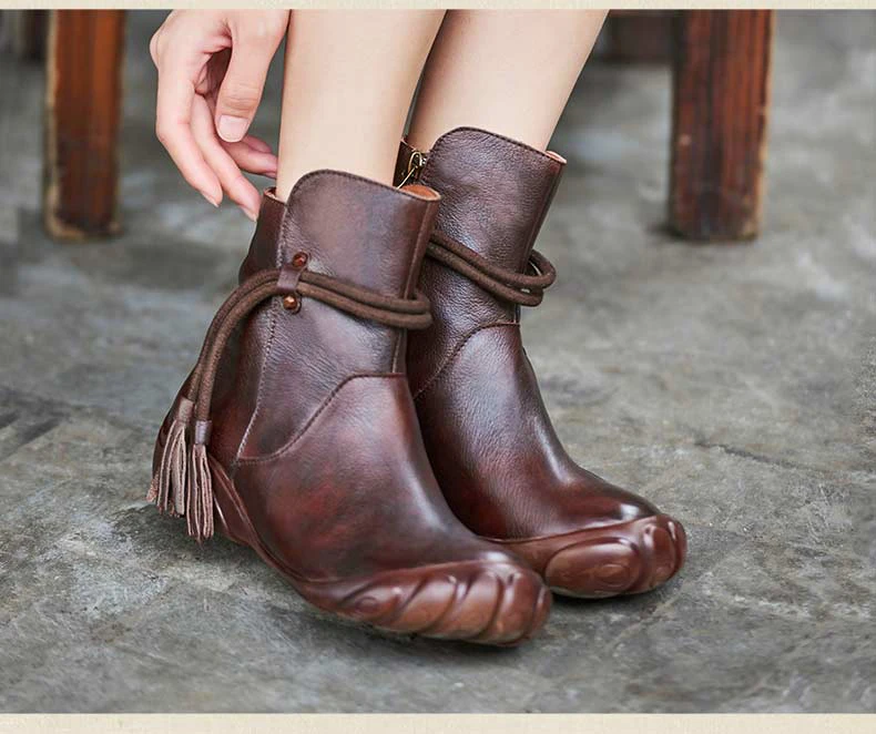 Xiangban/женские зимние ботинки; кожаные мартинсы в стиле ретро; ботильоны; женская обувь; бархатные хлопковые ботинки; цвет черный, кофейный; размеры 41, 42