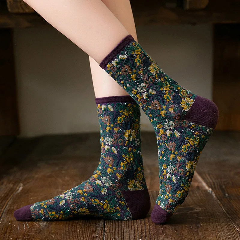 vintage socks fall winter fashion woman calcetines harajuku women skarpetki kobieta skarpety damskie meias femme chaussettes
