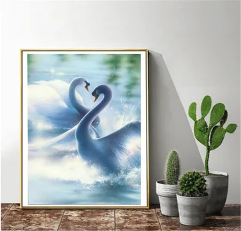 

Foreign Trade DIY Diamond Painting New Paragraph 5D Water Swan Full