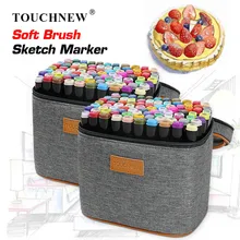 TOUCHNEW רך מברשת עט מרקר סט סקיצה כפול מברשת סמני אלכוהול מבוסס סמני מנגה ציור אספקת אמנות(China)