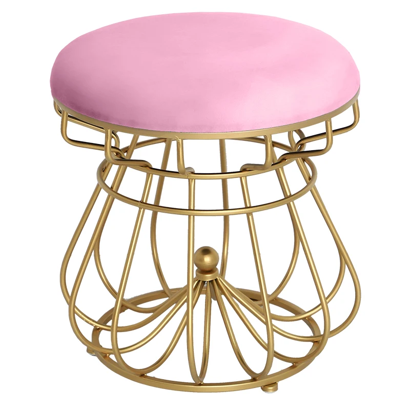 Modern Minimalist Makeup Stool Dresser Chair Home Bedroom Light Luxury Crown Shape High Elastic Sponge Nordic Furniture |