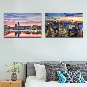 

DIY colorings pictures by numbers with The city landscape picture drawing Relief painting by numbers framed Home