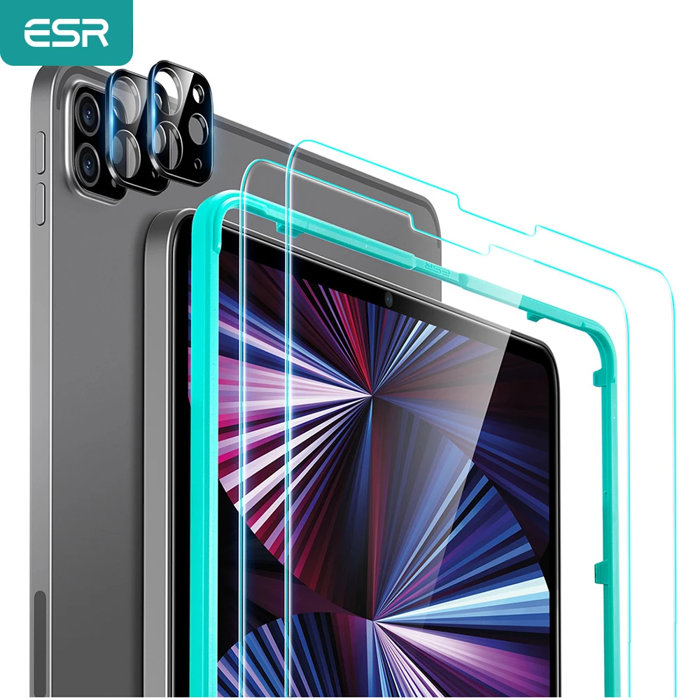 Esr Per Ipad Pro 11 2021 Camera Len Protector Per Ipad Pro 12.9 2021 Vetro Temperato Per Ipad Pro 11 12.9 2020 Pellicola Salvaschermo