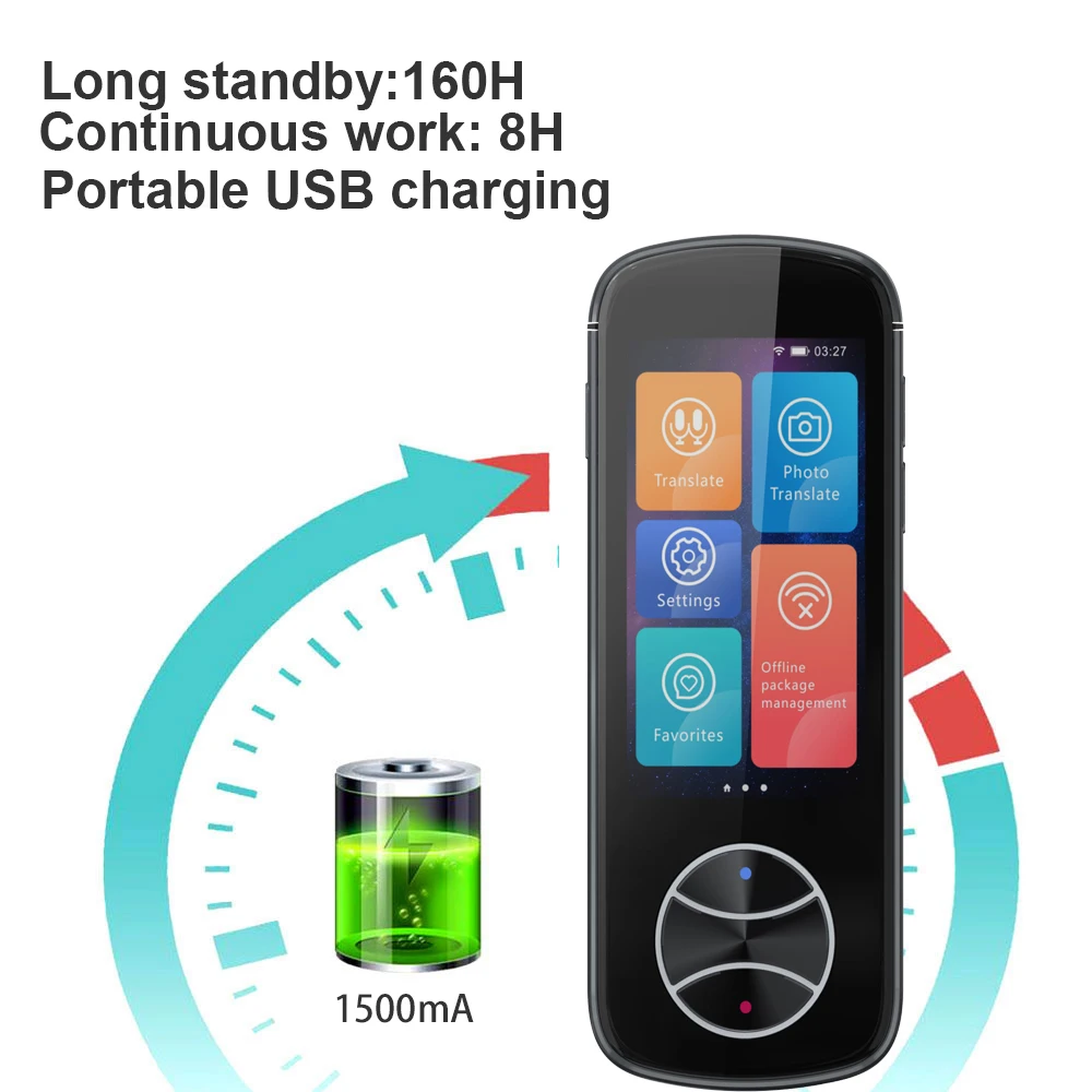 Photo&Offline Translation V10 Instant Voice Smart Translator MT6580 RAM 1GB+ROM 8GB Android 8.1 WIFI 107 Languages