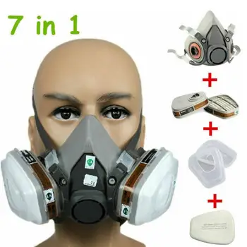 

7 In 1 Protective Dustproof Industrial Spraying For 6200 Half Reusable Painting Face Gas Suit Safety Respirator Chemical Ma V1A6