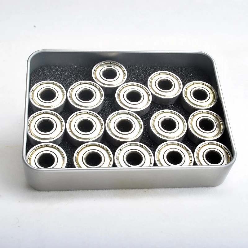 16pcs/pair Skateboard Bearings 608ZZ ABEC-9 Chrome Steel Roller Skate Bearings Ice Skate Bearings Red Bearings