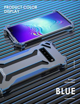 

R-JUST Aircraft Aluminum Bumper Anti-knock Case For Samsung Galaxy S10 5G S10e S10 plus Shockproof Metal Frame Back Cover
