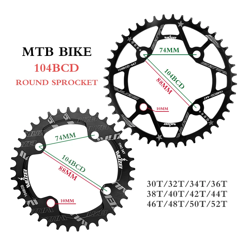 PROWHEEL Ŷ ϴ 귡Ŷ,  ũũ, 104BCD, 175mm, 170mm, 30, 32, 34, 36, 38, 40, 42, 44, 46, 48, 50, 52T ũũ