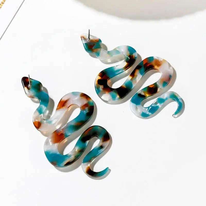 

Snake Acrylic Earrings Tortoise Shell Resin Drop Earrings Women Fashion Jewelry