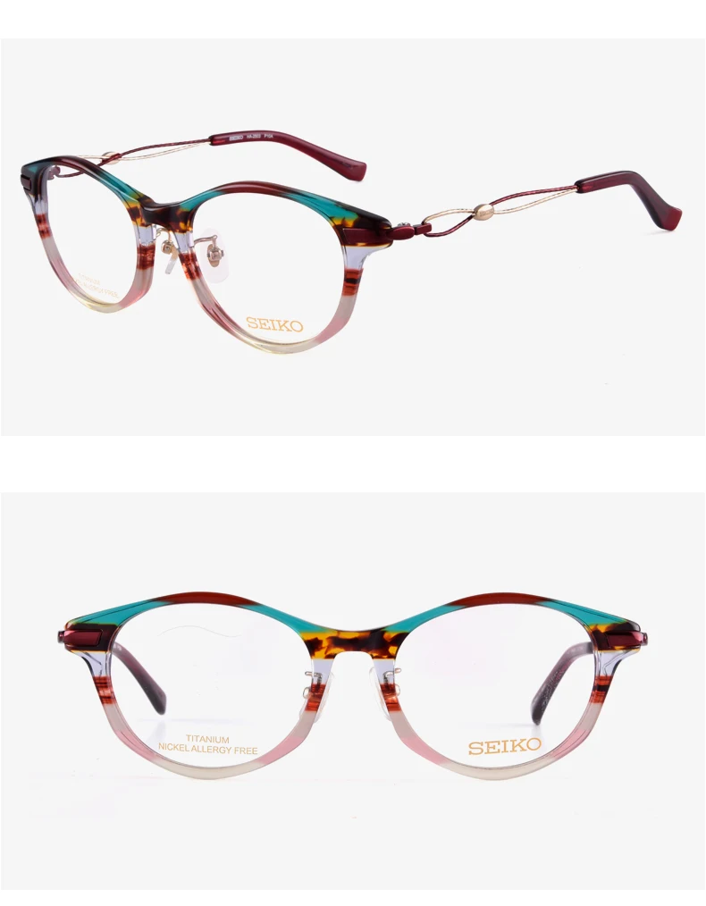 SEIKO оправы для очков для женщин ацетат+ титан Rx-able очки для женщин глаз, стекло оправы для очков HA2503
