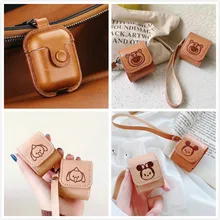 Earphone Case For AirPods Case Leather Luxury Bag Cover For Apple Airpods 2 Case Pocket Box For Earpods Cartoon Protective Cover