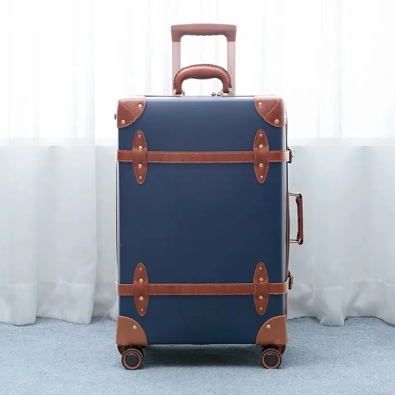 only luggage CARRYLOVE 2" 24" 2" inc. Женская Ретро кожаная сумка для багажа spinner trunks box trolly винтажный чемодан на колесах - Цвет: only luggage