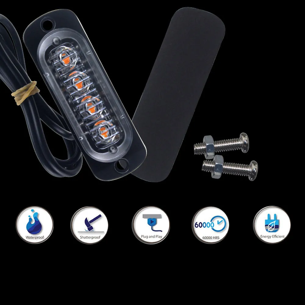 Авто Янтарный Warnung lampe 4 светодиодный авто-Lkw Notfall Licht бар Gefahren стробоскоп предупреждающий лампе Candid