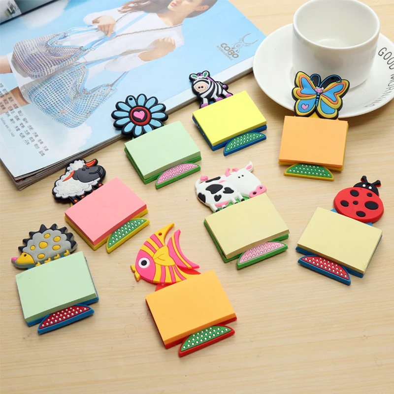 

Cute Animal Note Paper Fridge Magnets Message Sticker Refrigerator Sticker Home Kitchen Decoration Note Sticker