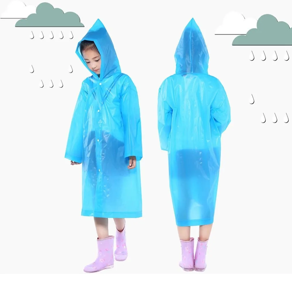2 шт. прозрачный модный детский плащ-дождевик для мальчиков и девочек плащи на открытом воздухе Пеший Туризм Портативный многоразовое дождевое снаряжение, куртка для От 6 до 12 лет# BL5