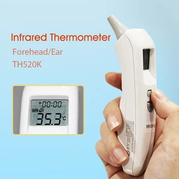 

Forehead Ear Infrared Thermometer Digital Temperature Measurement Temperature Gauge With Memory Function Fever Alarm