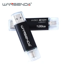 Горячая WANSENDA OTG USB флеш-накопитель 128 ГБ флеш-накопитель 8 ГБ 16 ГБ 32 ГБ 64 Гб 256 ГБ флеш-накопитель двойной OTG Micro Usb флеш-накопитель