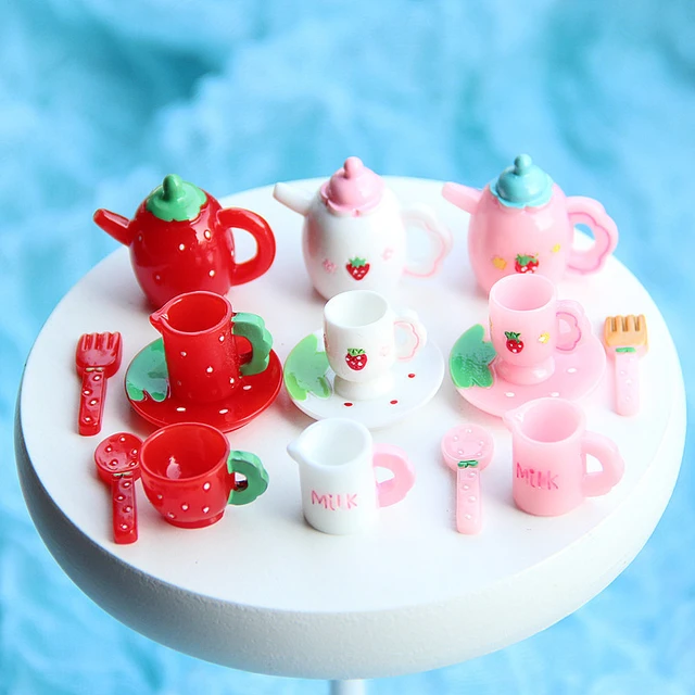 Metal Teapot and Cups Kitchen Playset (Flower)