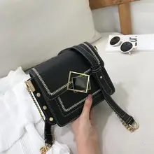 Повседневные сумки через плечо из искусственной кожи, женские сумки через плечо с квадратной цепочкой, новые дизайнерские женские сумки через плечо