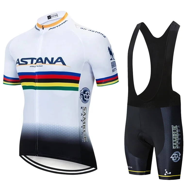 Cycling Set 04 Команда Астана белая одежда для велоспорта Джерси Ropa мужские летние профессиональные майки для велоспорта 20D гелевые велосипедные шорты - Цвет: Cycling Set 04