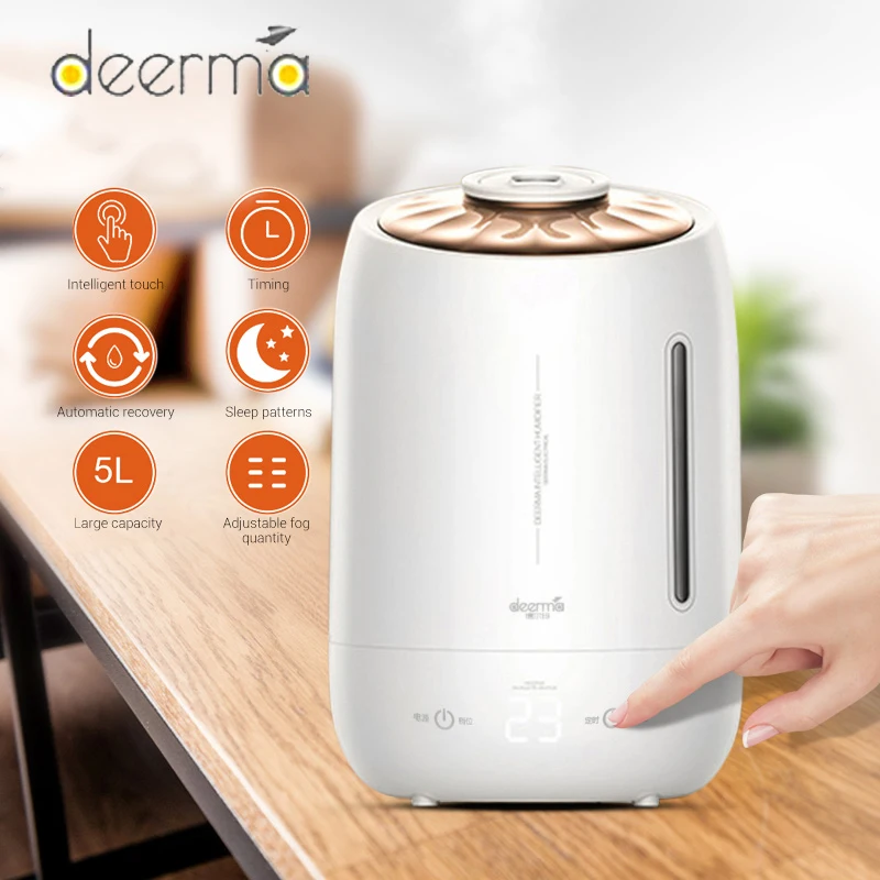 Comprar Original Deerma 5L humidificador de aire ultrasónico niebla suave Aroma niebla fabricante LED pantalla táctil función de sincronización hogar difusor de agua