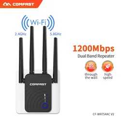 Repetidor wi fi de longo alcance 802.11ac, extensor sem fio intensificador de roteador, ponto de acesso de 2.4 m, 300/1200 ghz/5ghz