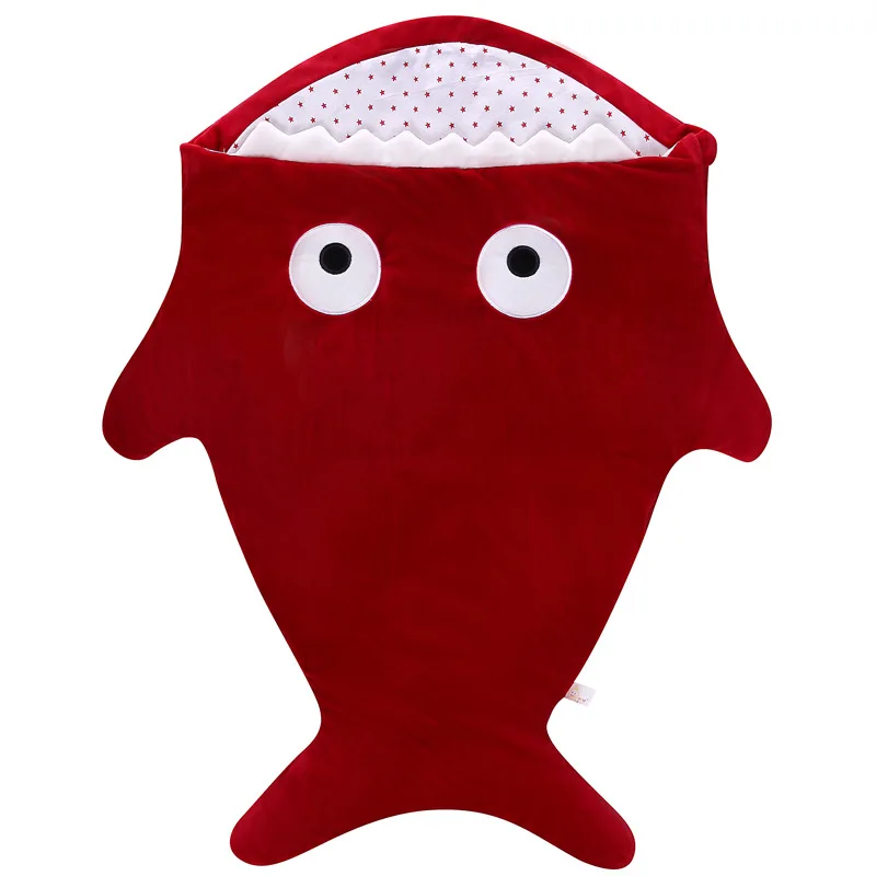 Insular/Новое поступление, милый спальный мешок с рисунком акулы для малышей, зимний детский спальный мешок, теплое одеяло для пеленания, одеяло для детей - Цвет: hong