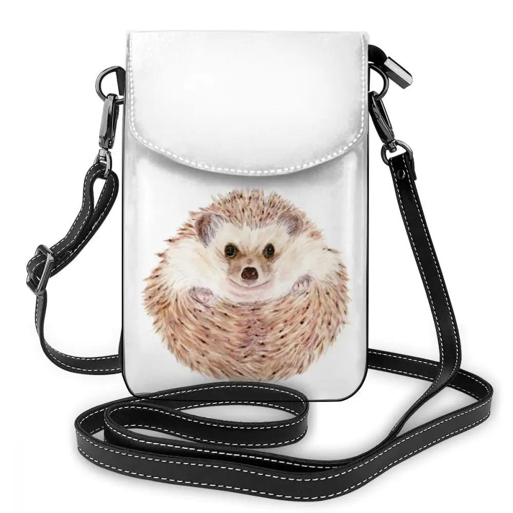 Сумка через плечо с ежиком, кожаная сумка, мини Студенческая женская сумка, женская сумочка с рисунком высокого качества - Цвет: Hedgehog