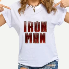 

Iron Man Print Shirts Ulzzang Fashion Disney Fans T Shirt Women 2022 European Summer Top Jumper Ropa Aesthetic Wholesale Tshirt