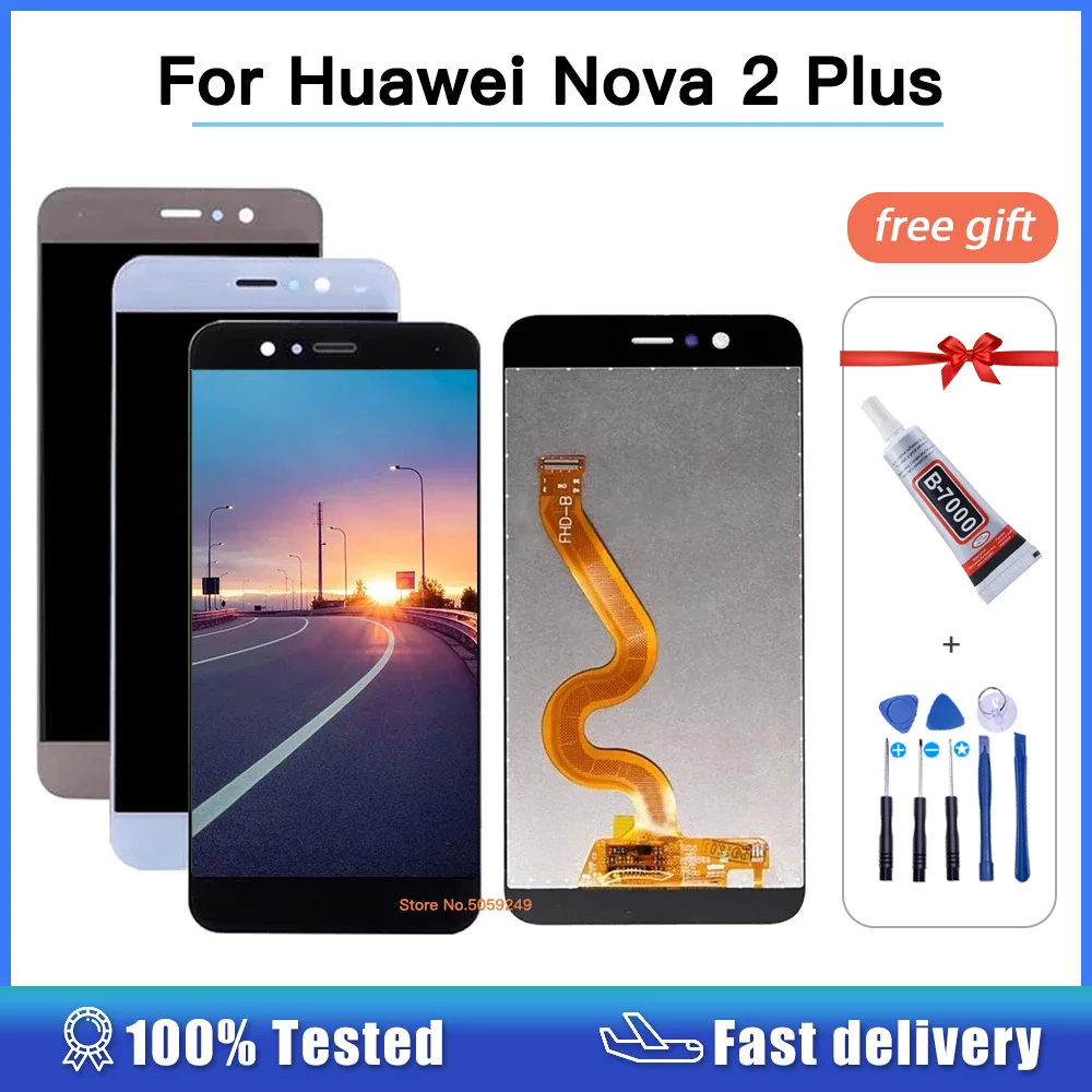 100% тестирование для Huawei Nova 2 Plus 2 + ЖК-дисплей BAC-L21, BAC-L23, BAC-L01, сенсорный экран, дигитайзер, экран с рамкой, ЖК-дисплей 5,5 дюйма