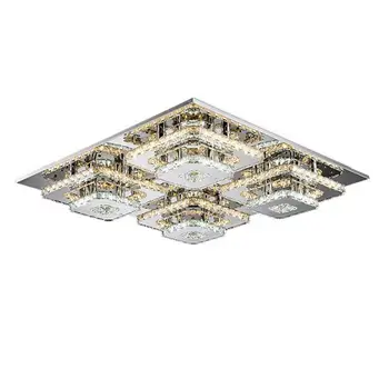

modern 96W L67*W67cm Led Crystal Ceiling Light Square Home Modern Design For Living Dining Room Lamp De Cristal Lighting