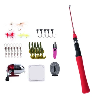 

Kids Fishing Rod and Reel Combo Kit Fishing Spincast Gear for Boys and Girls -with Tackle Box Fully Equipped Red