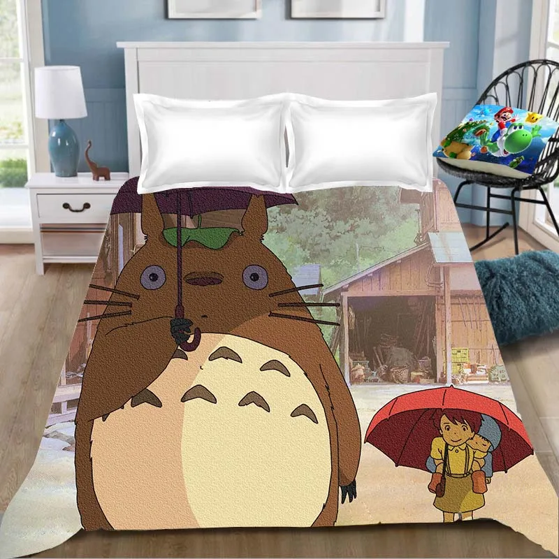 Тоторо аниме печать простыня Vegeta Хаяо Миядзаки Tonari No Totoro детская комната Простыня Постельное белье(без наволочки - Цвет: 12