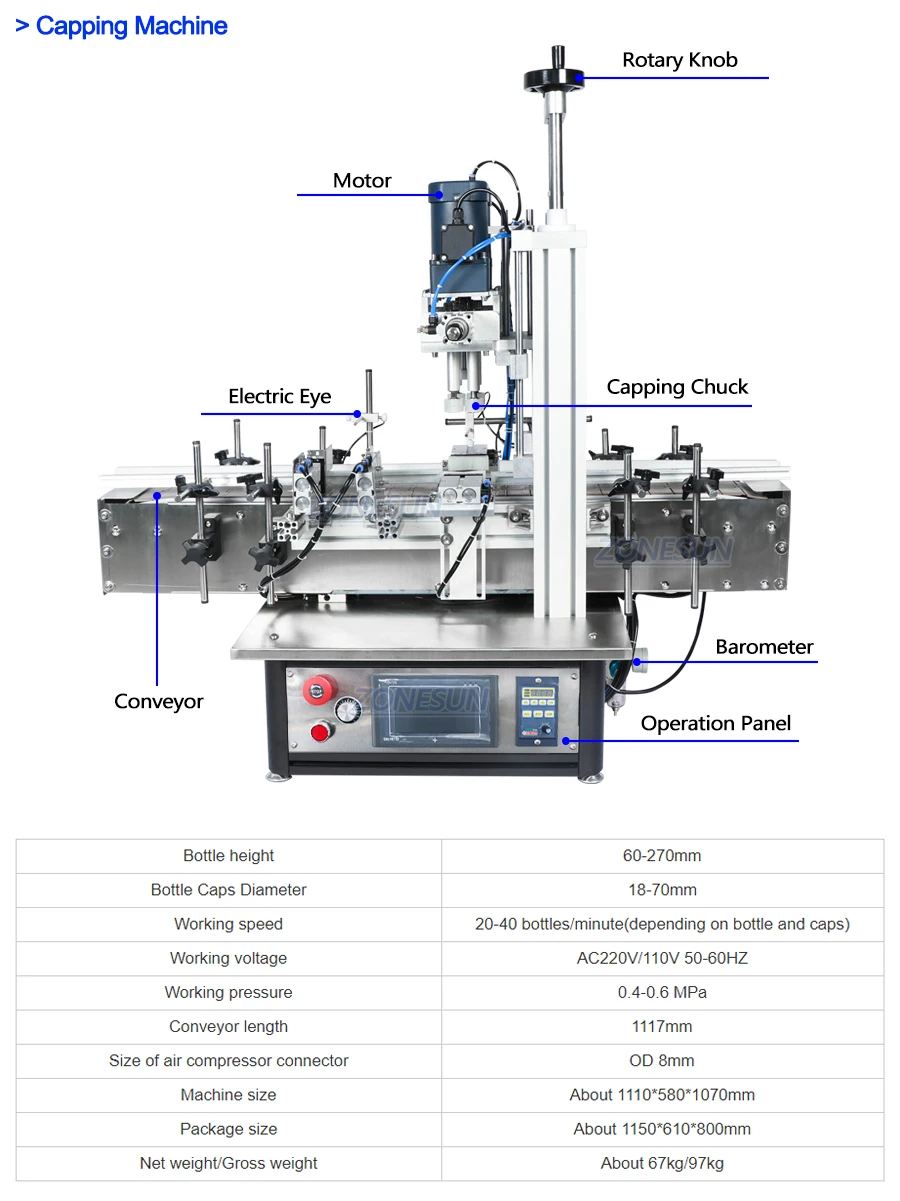 ZONESUN ZS-FAL180S Tabletop Automatic 4 Diving Heads Essential Oil Liquid Bottle Filling Capping Machine with Medical Sealer