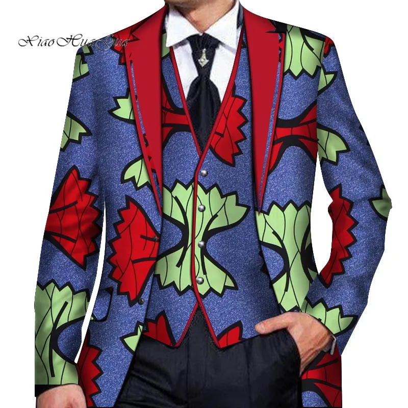 Мужской Блейзер на заказ с Африканским принтом, одежда в африканском стиле, Мужская одежда, Свадебный костюм Блейзер Куртка, топы, пальто, мужские костюмы, куртка WYN766 - Цвет: 4