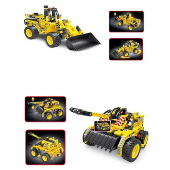 

2 in 1 3D DIY Railway Car Assembled Blocks Toy Engineering Vehicle Models Set 72XC