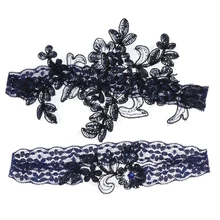 Набор из 2 свадебных подвязок, кружевные подвязки с цветами, вечерние подвязки