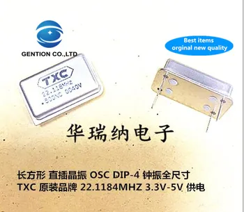 

10pcs 100% orginal new In-line active crystal oscillator TXC DIP-4 full-size rectangle 22.1184M 22.1184MHZ