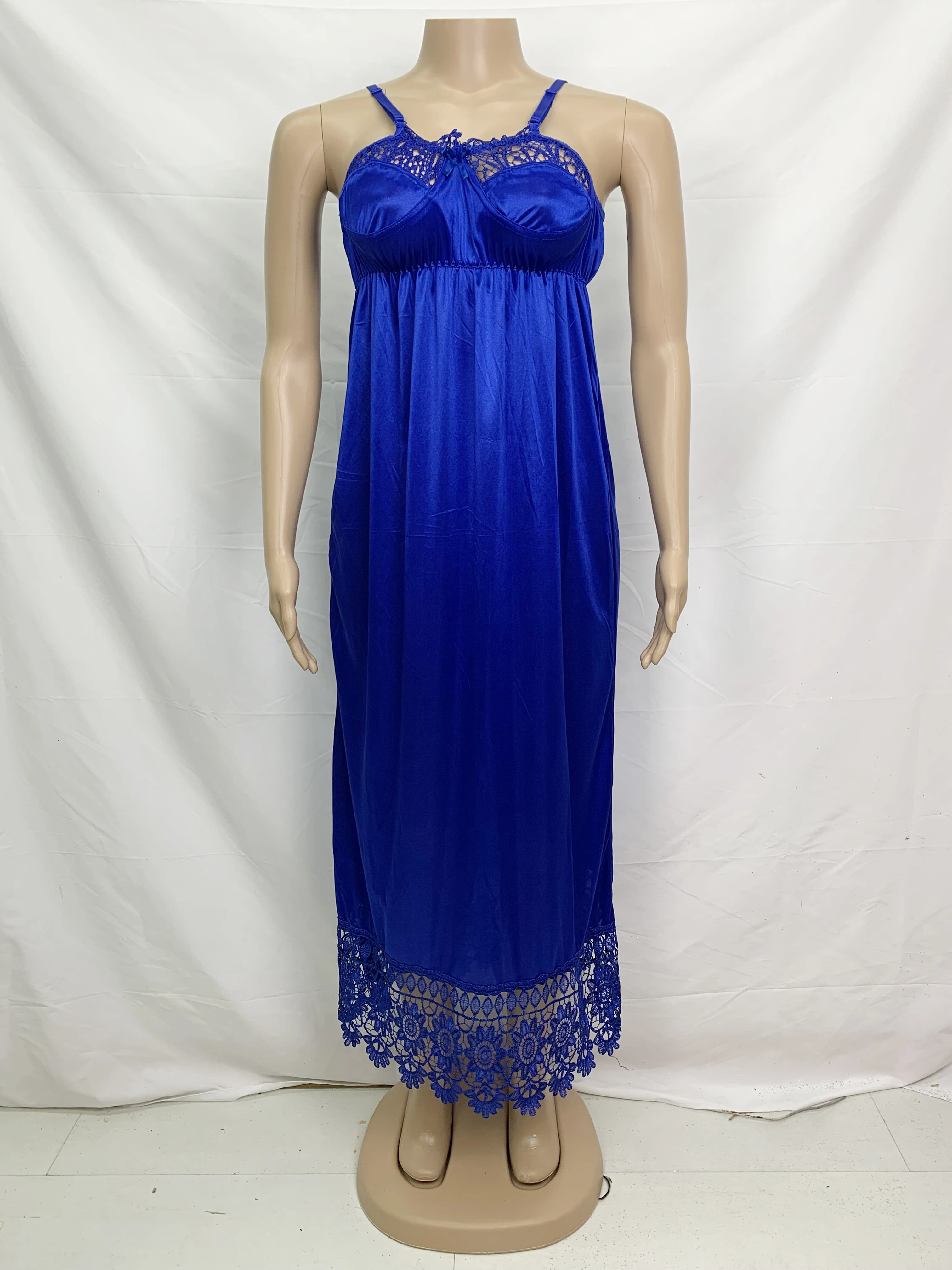 12 pcs/1 dozen Loose Women Sexy Silk Satin Night Lace Dress