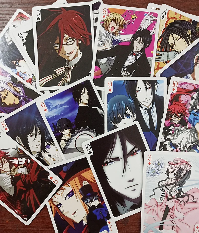 

Аниме Kuroshitsuji Shile открытки в твердом переплете покер игрушка подарок с коробкой (54 шт.) открытки поздравительные