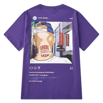 

Back Printed Tshirt Men Hip Hop Cotton Vintage Oversized Men T Shirt Camisetas Hombre 2019 Hip Hop Streetwear II50dx08