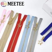 2/5 шт meetee 40-70 см 3# металлическая молния модная пятиконечная подвеска Золотой зуб открытый конец застежки-молнии для шитья сумки для одежды ZA057