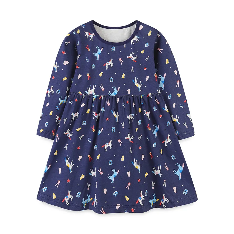 skirt dress for baby girl Jumping Meters Hot Selling Princess Girls Dresses Animals Print Pockets Toddler Autumn Spring Baby Cotton Clothes Toddler Frocks fancy baby dresses Dresses