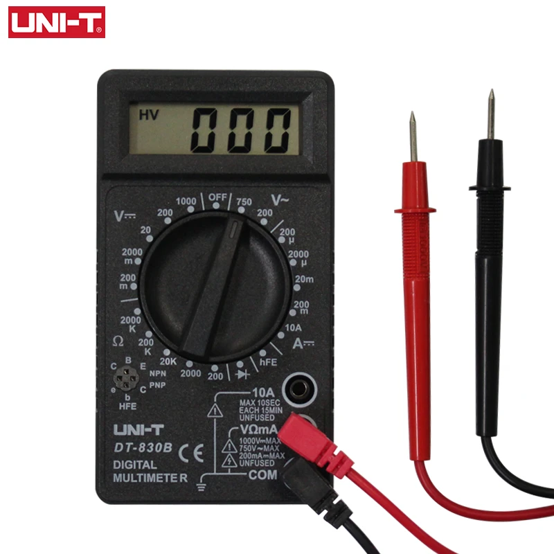 caliper types UNI-T Digital Multimeter DT830B DT830D LCD Display Manual Voltmeter Ammeter Ohmmeter Diode Transistor Tester Overload Protection harbor freight tape measure