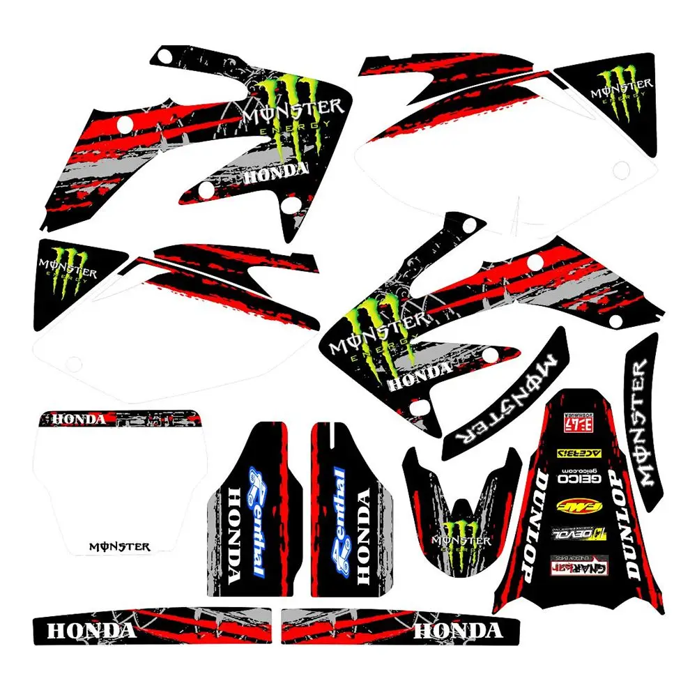

Ghost Claw Full Graphics Decals Stickers Custom Number Name 3M Bright Matte Stickers Waterproof For HONDA CRF 250R 2004 2005