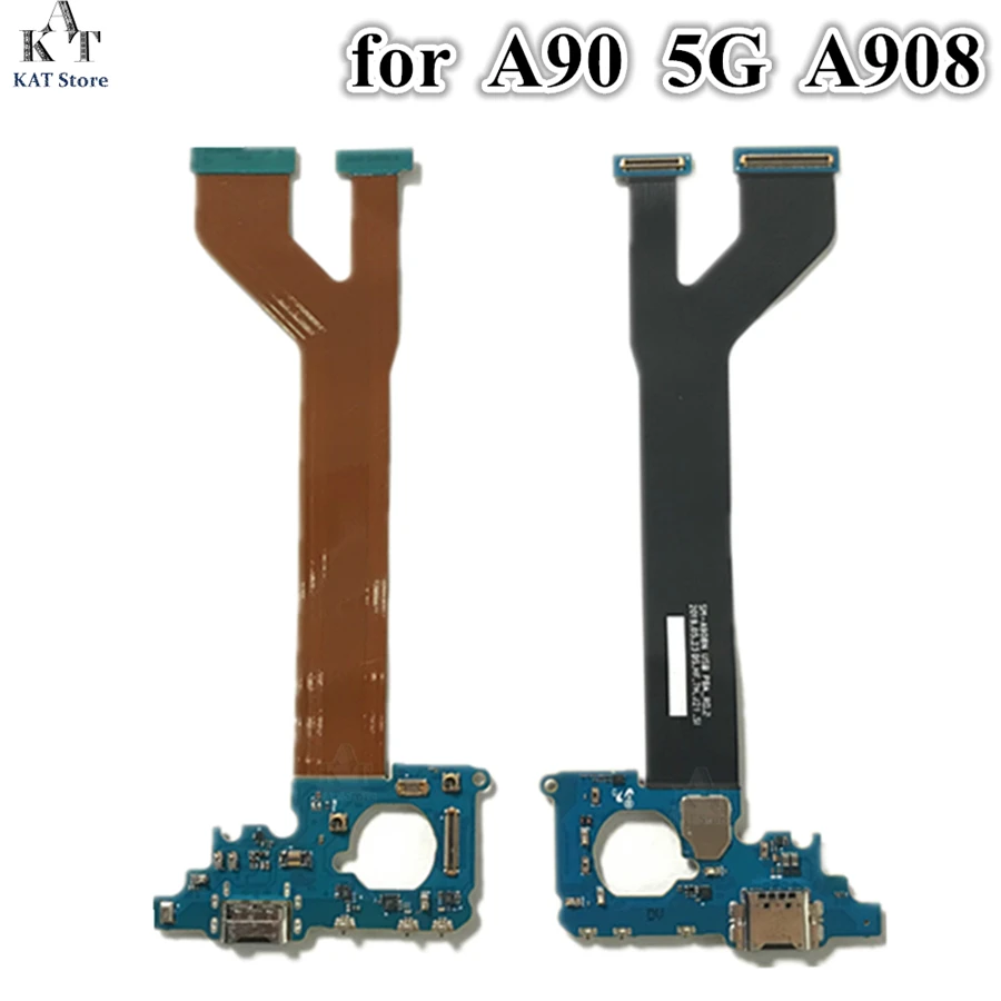 10 шт. USB Micro зарядный порт док-станция гибкий кабель плата для Samsung Galaxy A90 5G A908 F A908N